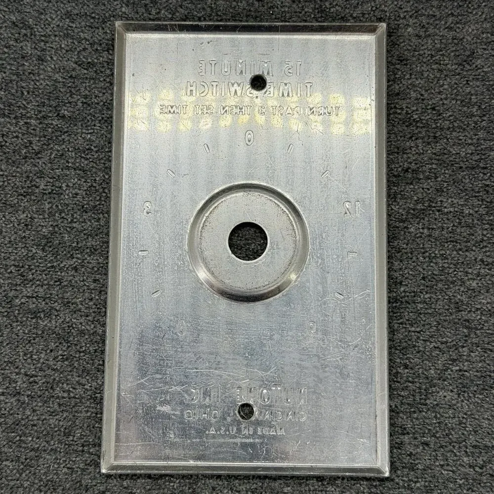Vintage NuTone 15 Minute Timer Wall Face Plate Brushed Aluminum Replacement USA